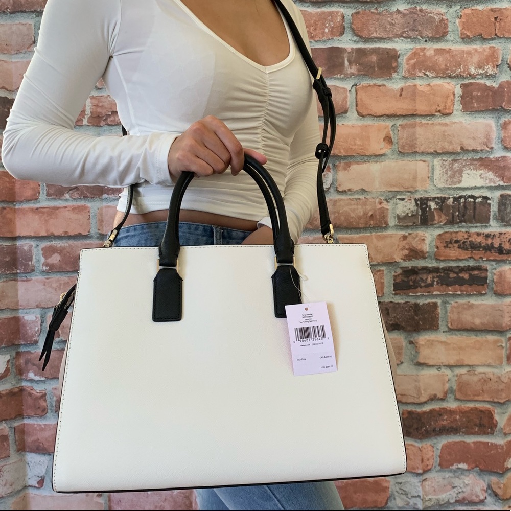 Kate spade Cameron LARGE satchel white beige black - Picture 8 of 8